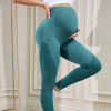 Over Belly High Waist Pregnancy Leggings Seamless Textured Full Length Maternity Active Wear