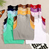 Women Solid Crop Top Seamless Sleeveless Tank Top Rib-Knit Elastic Casual Vest