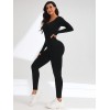Women Crisscross Back Yoga Jumpsuit Long Sleeve Full Body Workout Sport Jumpsuit