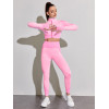 Women 2PCS Seamless Yoga Suit Long Sleeve Crop Top High Waist Leggings Fitness Set