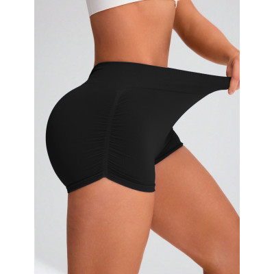 Women V Waist Scrunch Butt Yoga Shorts Seamless High Waist Gym Workout Fitness Shorts