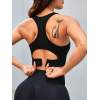 Womens Racerback Longline Sports Bra Light Support Padded Workout Crop Tank Top