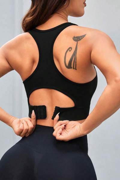 Womens Racerback Longline Sports Bra Light Support Padded Workout Crop Tank Top