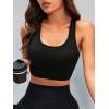 Womens Racerback Longline Sports Bra Light Support Padded Workout Crop Tank Top