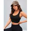 Womens Racerback Longline Sports Bra Light Support Padded Workout Crop Tank Top