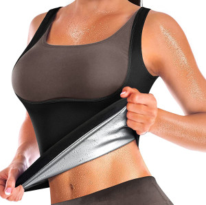 Women Sauna Sweat Vest Scoop Neck Slimming Shapewear Workout Tank Top