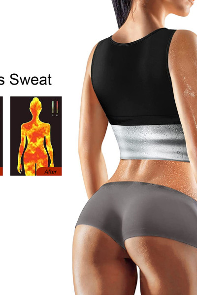 Women Sauna Sweat Vest Scoop Neck Slimming Shapewear Workout Tank Top
