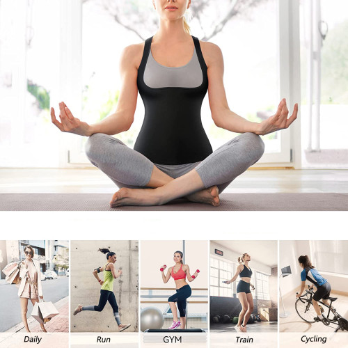 Women Sauna Sweat Vest Scoop Neck Slimming Shapewear Workout Tank Top
