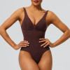 Women Front Zipper Seamless Bodysuit Firm Abdominal Compression Shapewear