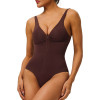 Women Front Zipper Seamless Bodysuit Firm Abdominal Compression Shapewear