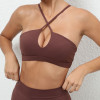 Women Thin Strap Cross Halter Yoga Bra Removable Pads Wirefree Fitness Workout Top