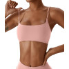 Women Square Neck Cross Back Sports Bra Soft Thin Strap Yoga Fitness Workout Top