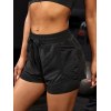 Women 2-in-1 Yoga Running Shorts Mesh Side With Phone Pocket Drawstring Workout Sport Shorts