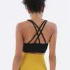 Women Strappy Criss Cross Back Sports Bra Breathable Padded Yoga Gym Fitness Top
