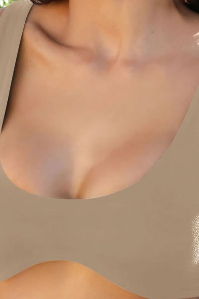 Unique Design U-Neck Sports Bra, Nude Double-Sided Brushed Yoga Top, Tight Fit Fitness Bra