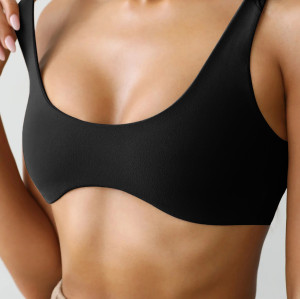 Unique Design U-Neck Sports Bra, Nude Double-Sided Brushed Yoga Top, Tight Fit Fitness Bra