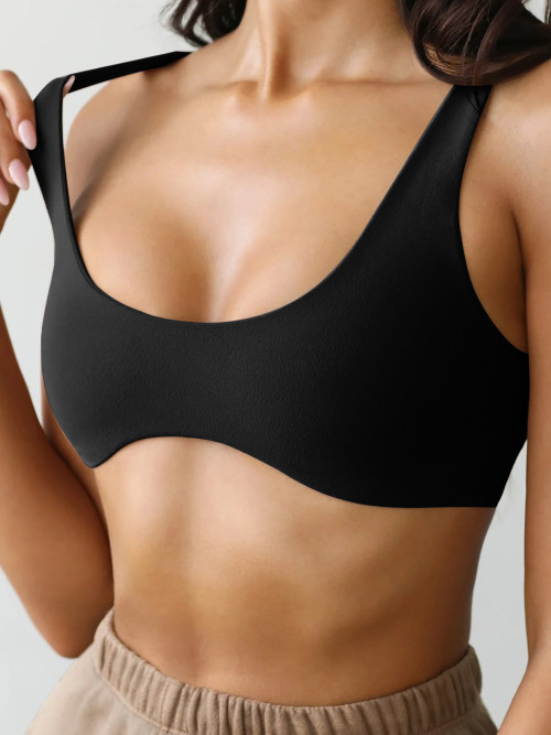 Unique Design U-Neck Sports Bra, Nude Double-Sided Brushed Yoga Top, Tight Fit Fitness Bra