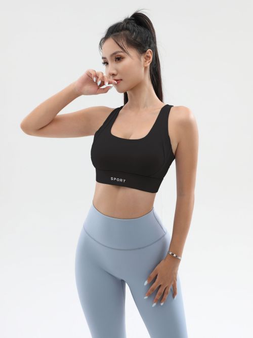 Fashion Cross Back Sports Bra for Women, High Impact Shockproof One-Piece Yoga Bra