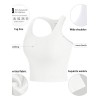 3 Counts Women Racerback Sleeveless Sports Crop Top, Spandex Running Fitness Gym Workout Vest Tank Tops