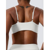 Women Twist Front Pleated Sports Bra, Shockproof Push Up Gym Crop Top, Quick Dry Yoga Workout Brassiere