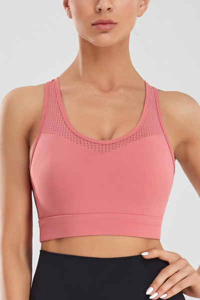 Women Vest Style High Strength Sports Bra, Wireless Breathable Shockproof Yoga Gym Running Bra