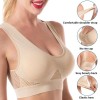 Women Hollow‑Out Seamless Wireless Sports Bra, Breathable Padded Vest Crop Top for Yoga Gym Running Fitness
