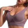Women Hollow‑Out Seamless Wireless Sports Bra, Breathable Padded Vest Crop Top for Yoga Gym Running Fitness