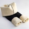 Women Winter Fleece‑Lined Thermal Leggings, High‑Stretch Warm Tights with Fashion Leather Label