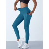 New High Waist Women's Leggings, Stretch Yoga Pants Tights With Pockets, Push Up Fitness Running Sportswear