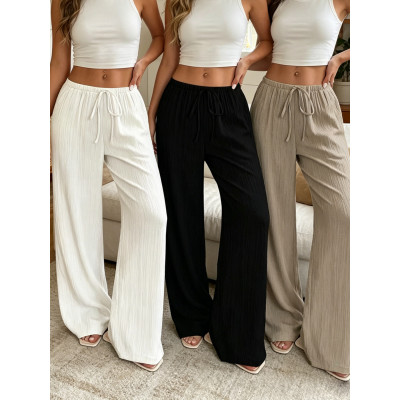 Elegant Women's Casual Versatile Solid‑Color Wide‑Leg Pants