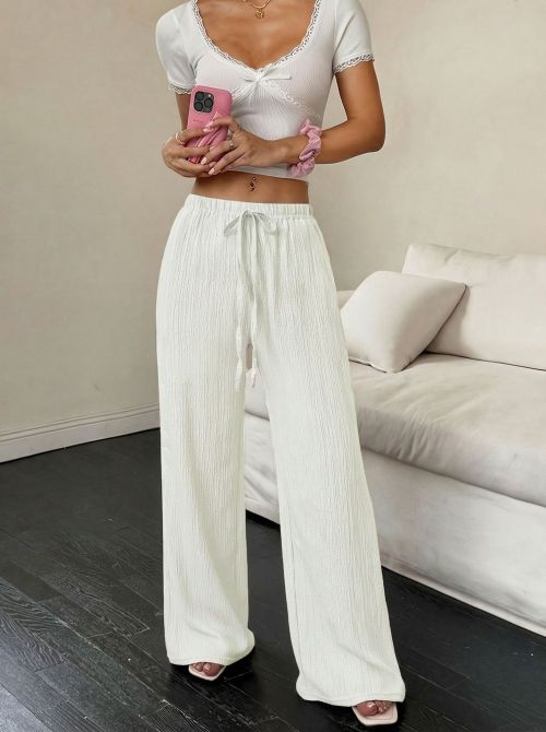 Elegant Women's Casual Versatile Solid‑Color Wide‑Leg Pants