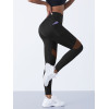 Women's Mesh Splicing Yoga Pants, Shaping High Waist Leggings, Tummy Control Hip Lifting Running Workout Activewear Pants