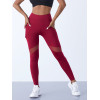 Women's Mesh Splicing Yoga Pants, Shaping High Waist Leggings, Tummy Control Hip Lifting Running Workout Activewear Pants