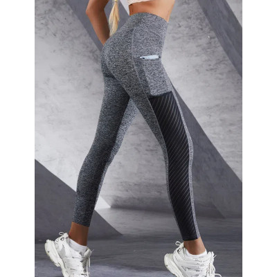New Large Panel Pocket Women Leggings Design with High Waist Hip Lift Slimming Leggings Fitness Running Crop Pants