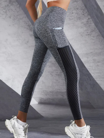 New Large Panel Pocket Women Leggings Design with High Waist Hip Lift Slimming Leggings Fitness Running Crop Pants