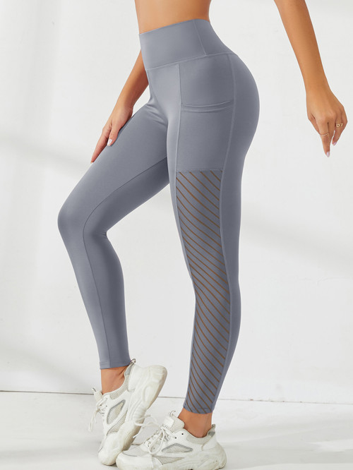 New Large Panel Pocket Women Leggings Design with High Waist Hip Lift Slimming Leggings Fitness Running Crop Pants