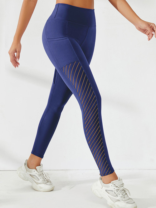 New Large Panel Pocket Women Leggings Design with High Waist Hip Lift Slimming Leggings Fitness Running Crop Pants