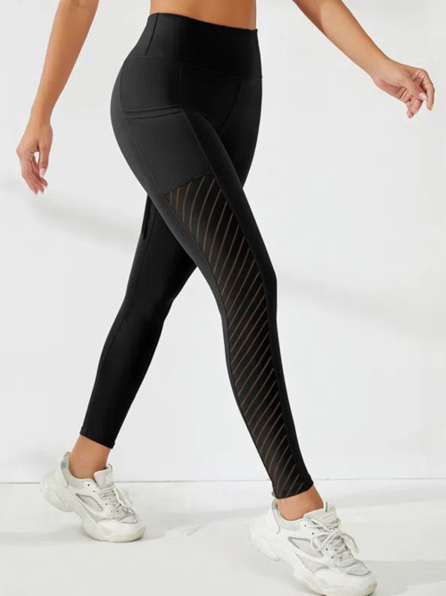 New Large Panel Pocket Women Leggings Design with High Waist Hip Lift Slimming Leggings Fitness Running Crop Pants