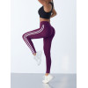Simple Yoga Leggings With Side Stripes For Women Tummy Control Slim Sports Casual Tights Gym Leggings