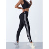 Simple Yoga Leggings With Side Stripes For Women Tummy Control Slim Sports Casual Tights Gym Leggings