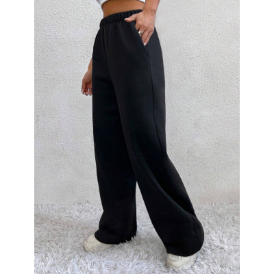Women's Warm Pants Fleece Lined High Waist Casual Style Daily Wear With Pockets Jogging Sweatpants