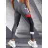 Patchwork Color Contrast Women's Leggings With Side Pockets Fitness Exercise Cycling Yoga Pants