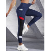 Patchwork Color Contrast Women's Leggings With Side Pockets Fitness Exercise Cycling Yoga Pants