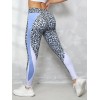 Leopard Print Spliced Yoga Leggings With Side Pockets Seam Fitness Exercise Yoga Pants Fashion Style
