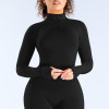 Women Half Zip Long Sleeve Yoga Top Thumb Hole Slim Fit Stretchy Sports Workout Running Fitness Active Shirts