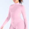 Women Half Zip Long Sleeve Yoga Top Thumb Hole Slim Fit Stretchy Sports Workout Running Fitness Active Shirts