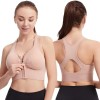 Women Front Zipper Sports Bra Vest, Plus Size Shock Resistant High Support Yoga Running Fitness Workout Underwear for Ladies
