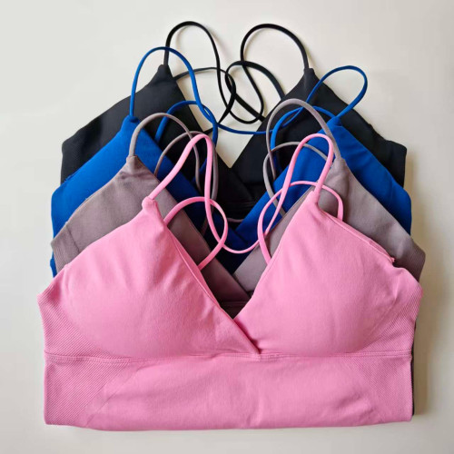 Vision Twist Front Longline Top Women's Seamless Thin Straps Yoga Gym Workout Vest Running Tank Tops Fitness Clothing