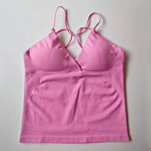Vision Twist Front Longline Top Women's Seamless Thin Straps Yoga Gym Workout Vest Running Tank Tops Fitness Clothing