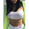 Women Thin Strap Square Neck Crop Cami Top Padded Built in Bra Casual Yoga Tank Top